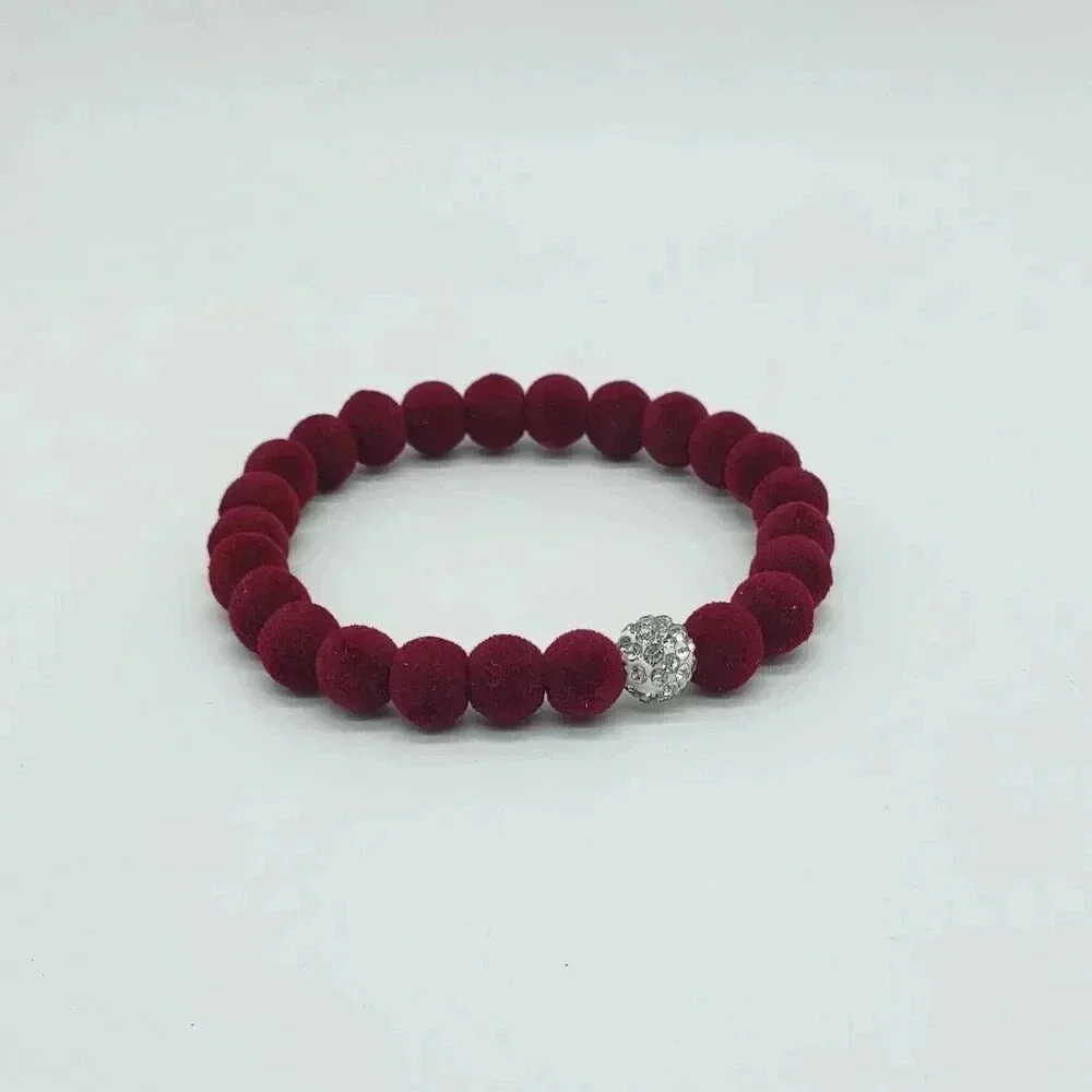 Handcrafted Velvet Bead Bracelet - Picture 2 of 2